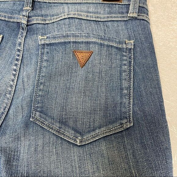 Guess cropped kick flare raw hem jeans blue 26 - Picture 3 of 7